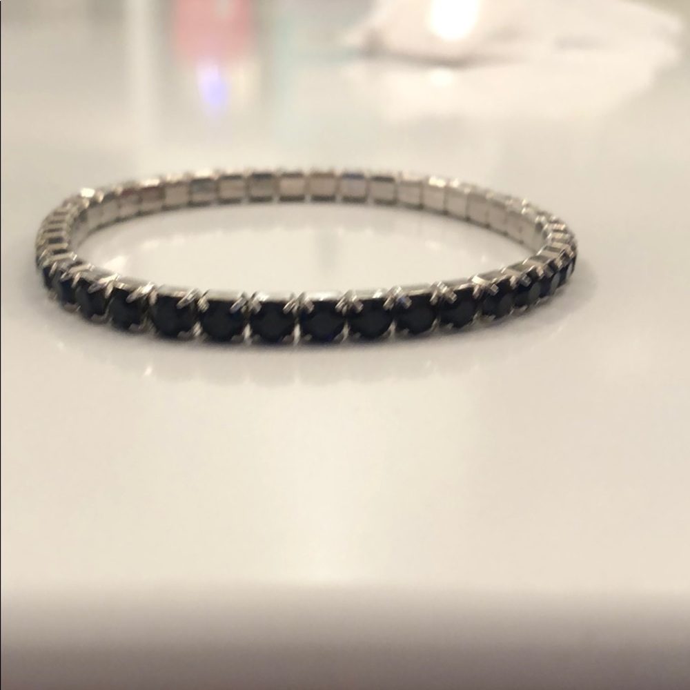 Swarovski black crystal elastic bracelet